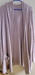 Barefoot Dreams Cardigan with pockets/hood light pink